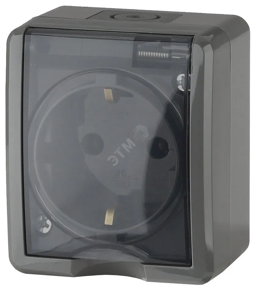 Розетка 2P+E IP54, шторки, 16A-250В, ОУ, Эра Эксперт, серый, 11-2402-03 Розетка 2P+E IP54, шторки, 16A-250В, ОУ, Эра Эксперт, серый, 11-2402-03