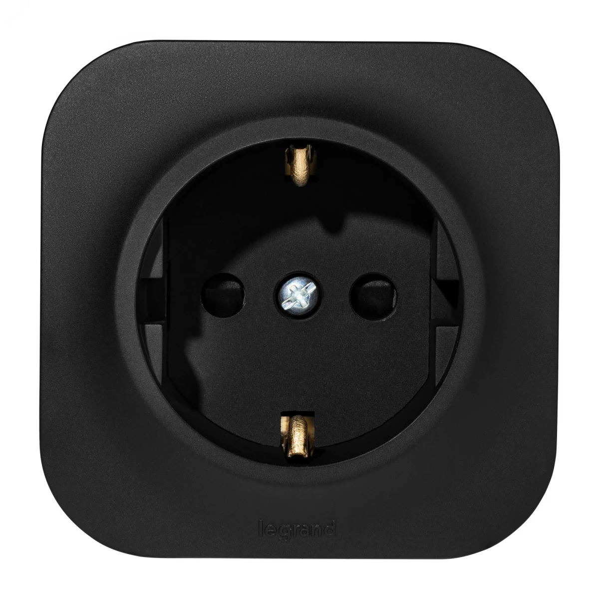 Розетка с заземлением - Legrand Quteo - со шторками IP20 16А 250В винтовые зажимы накладной монтаж - чёрный матовый Розетка с заземлением - Legrand Quteo - со шторками IP20 16А 250В винтовые зажимы накладной монтаж - чёрный матовый