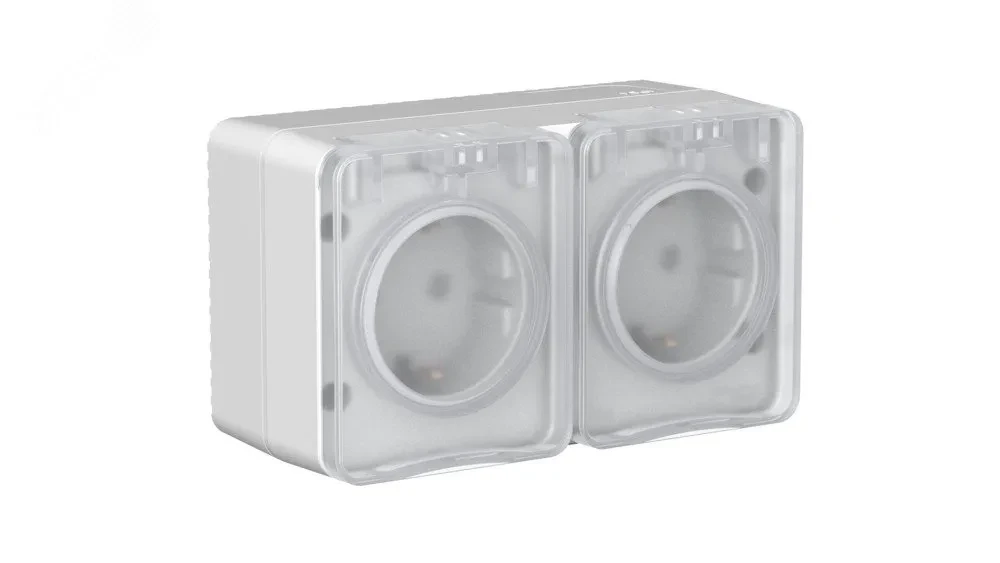 AtlasDesign PROFI IP54 открытой установки розетка двойная с з/к со шторками 16А, серый AtlasDesign PROFI IP54 открытой установки розетка двойная с з/к со шторками 16А, серый