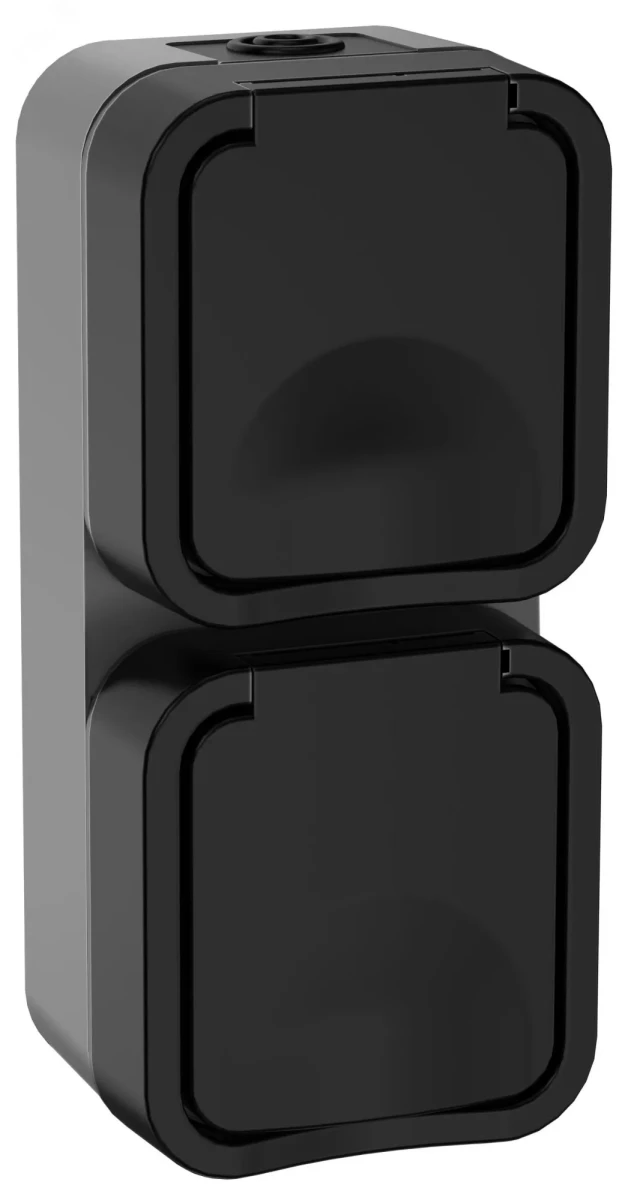 Розетка 2-местная вертикальная TORS 16А IP55 графит Розетка 2-местная вертикальная TORS 16А IP55 графит