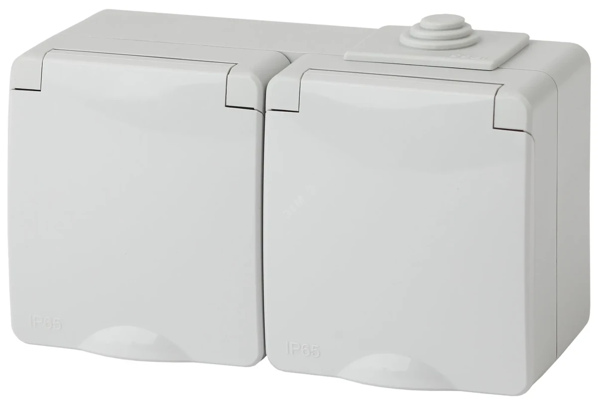 Розетка 2х2P+E гориз. IP65, шторки, 16A-250В, ОУ, Эра Эксперт, серый, 11-2604-03 Розетка 2х2P+E гориз. IP65, шторки, 16A-250В, ОУ, Эра Эксперт, серый, 11-2604-03