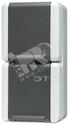 Розетка двойная вертикальная SCHUKO 16A 250V накладная IP44 Розетка двойная вертикальная SCHUKO 16A 250V накладная IP44