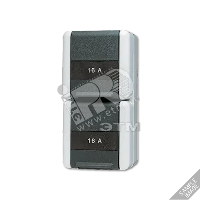Розетка двойная горизонтальная SCHUKO 16A 250V с полем для надписи IP44 Розетка двойная горизонтальная SCHUKO 16A 250V с полем для надписи IP44