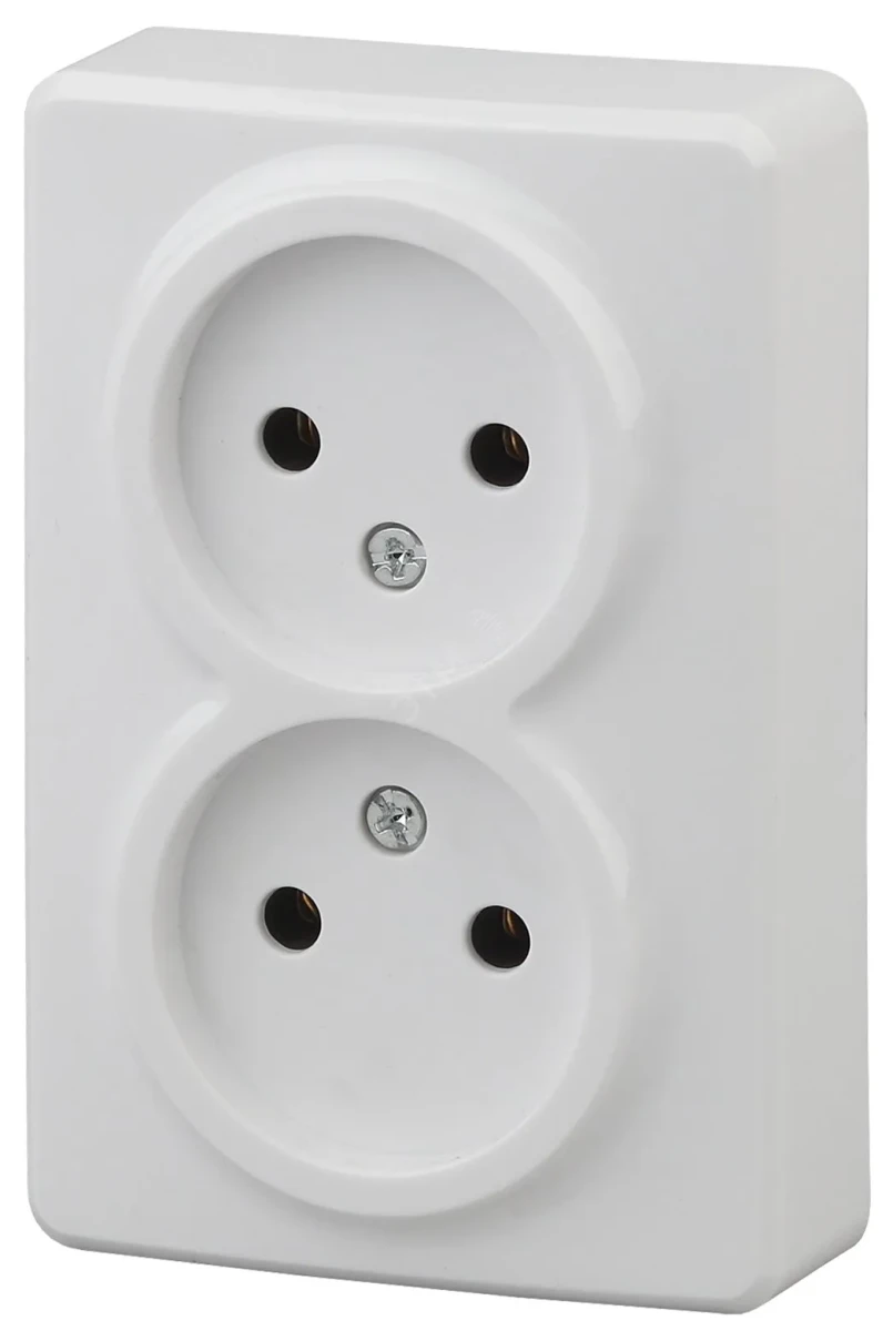 Розетка 2х2P, 16A-250В, ОУ, Эра Эксперт, белый, 11-2202-01 Розетка 2х2P, 16A-250В, ОУ, Эра Эксперт, белый, 11-2202-01