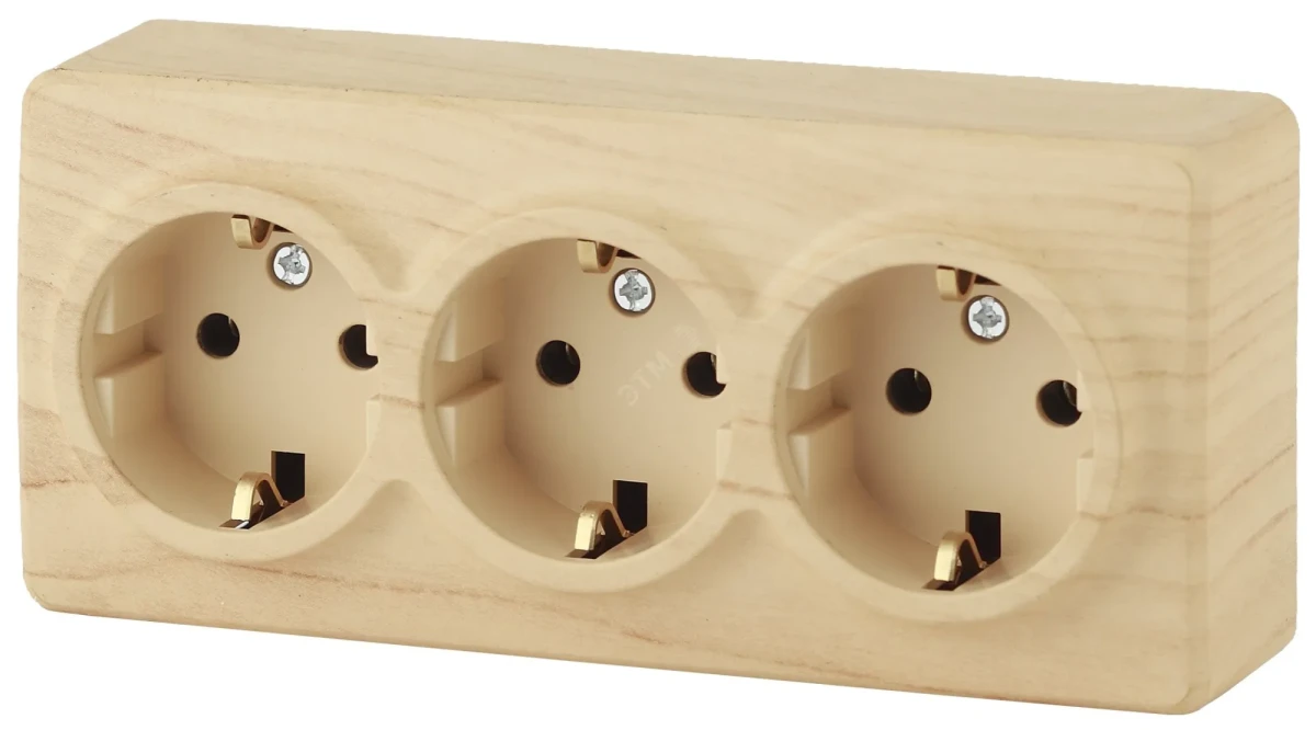 Розетка 3х2P+E Schuko, 16A-250В, ОУ, Эра Эксперт, сосна, 11-2208-11 Розетка 3х2P+E Schuko, 16A-250В, ОУ, Эра Эксперт, сосна, 11-2208-11
