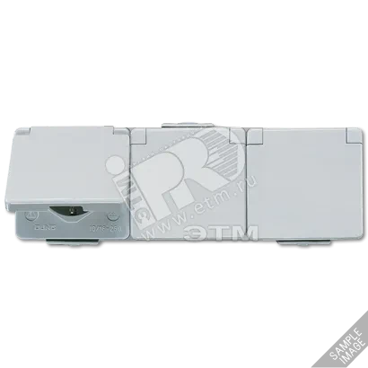 Розетка штепсельная SCHUKO накладная тройная горизонтальная IP44 Розетка штепсельная SCHUKO накладная тройная горизонтальная IP44