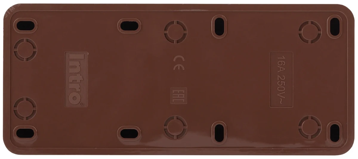Розетка Intro Quadro 2-206-10 с заземлением трехместная 3х2P+E, 16А-250В, IP20, ОУ, венге Розетка Intro Quadro 2-206-10 с заземлением трехместная 3х2P+E, 16А-250В, IP20, ОУ, венге
