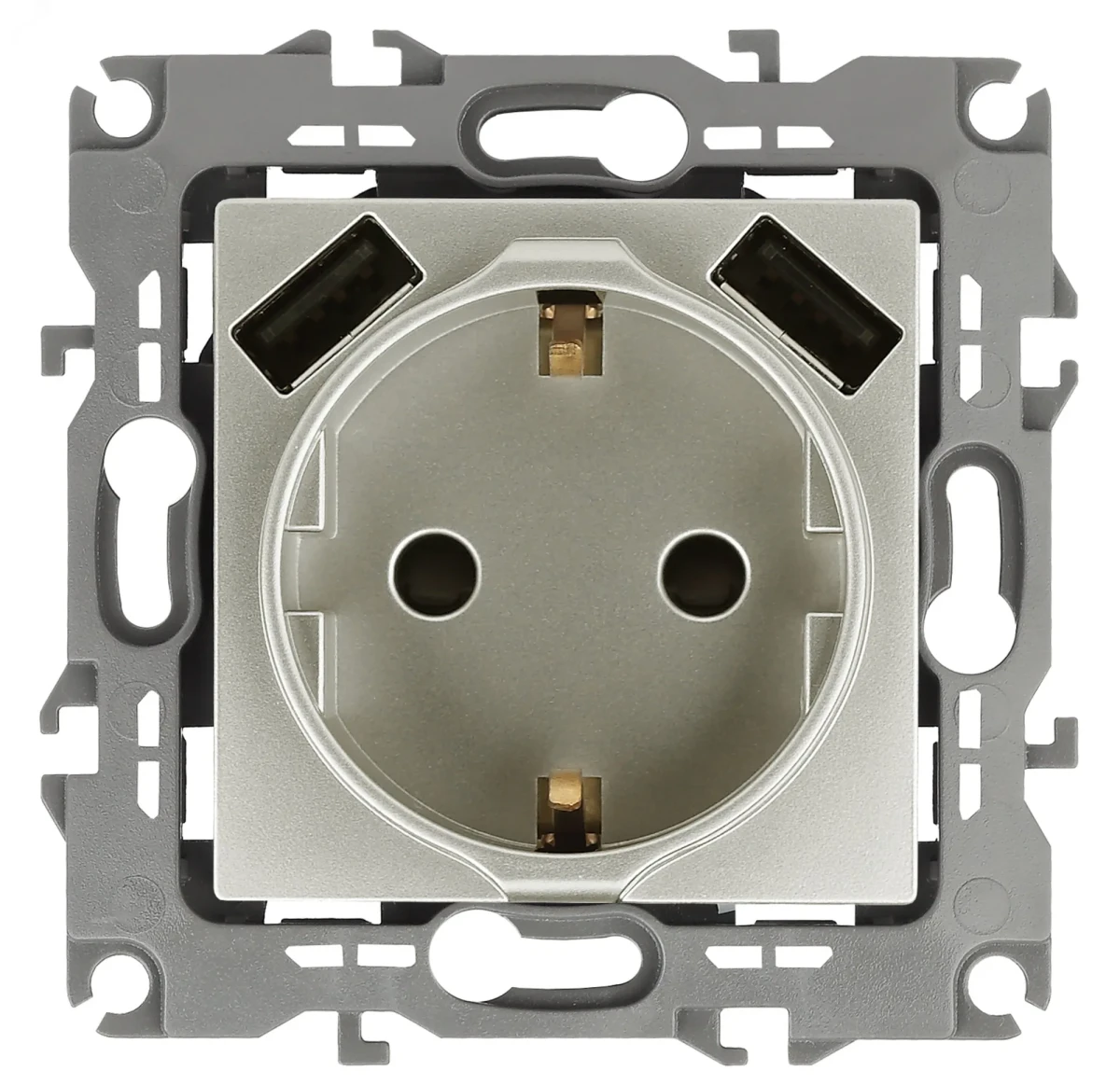 Розетка 2P+E 16A-250В, штор. с 2xUSB 5В-3А, Эра12, перламутр (10/100/2000) 12-4109-15 Розетка 2P+E 16A-250В, штор. с 2xUSB 5В-3А, Эра12, перламутр (10/100/2000) 12-4109-15
