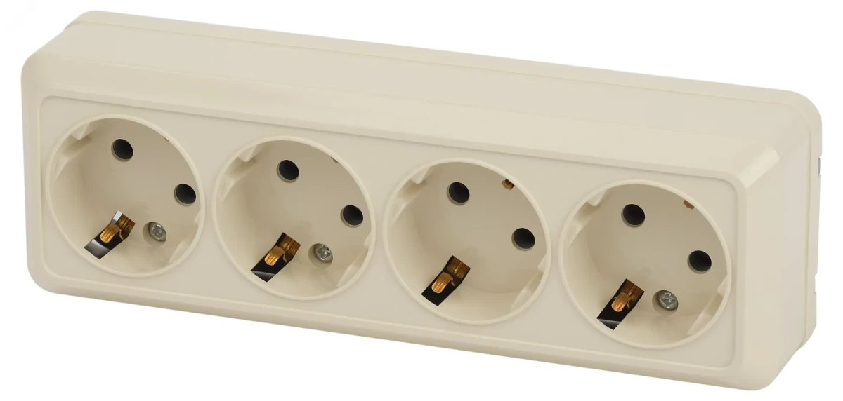 Розетка Intro Quadro 2-208-02 с заземлением четырехместная 4х2P+E, 16А-250В, IP20, ОУ, слоновая кость Розетка Intro Quadro 2-208-02 с заземлением четырехместная 4х2P+E, 16А-250В, IP20, ОУ, слоновая кость