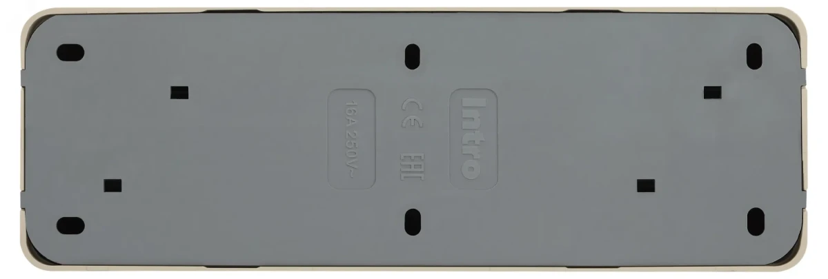 Розетка Intro Quadro 2-208-02 с заземлением четырехместная 4х2P+E, 16А-250В, IP20, ОУ, слоновая кость Розетка Intro Quadro 2-208-02 с заземлением четырехместная 4х2P+E, 16А-250В, IP20, ОУ, слоновая кость