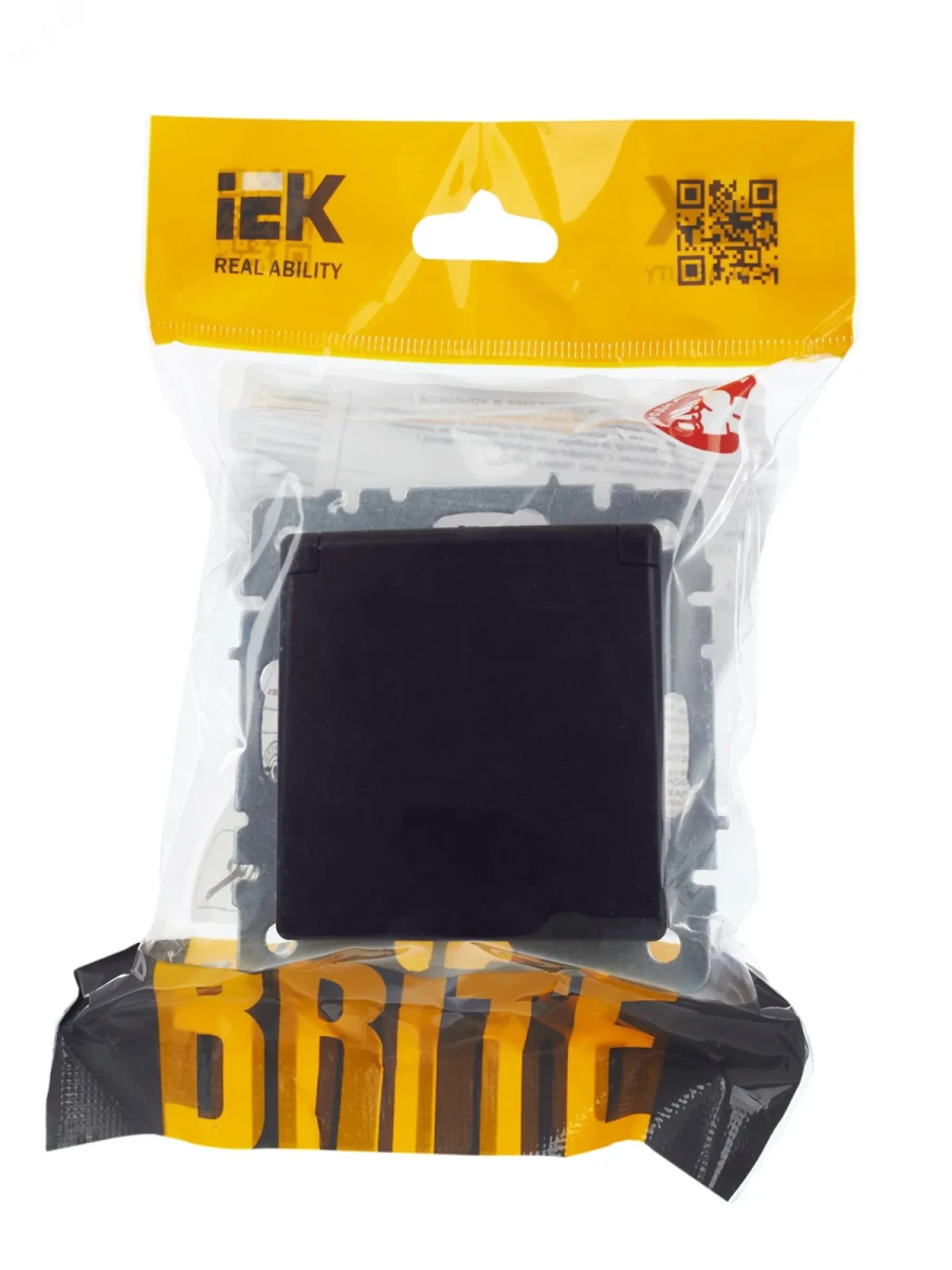 BRITE Розетка с заземлением с защитными шторками и крышкой 16А IP44 РСбш10-3-44-БрЧ черный BRITE Розетка с заземлением с защитными шторками и крышкой 16А IP44 РСбш10-3-44-БрЧ черный