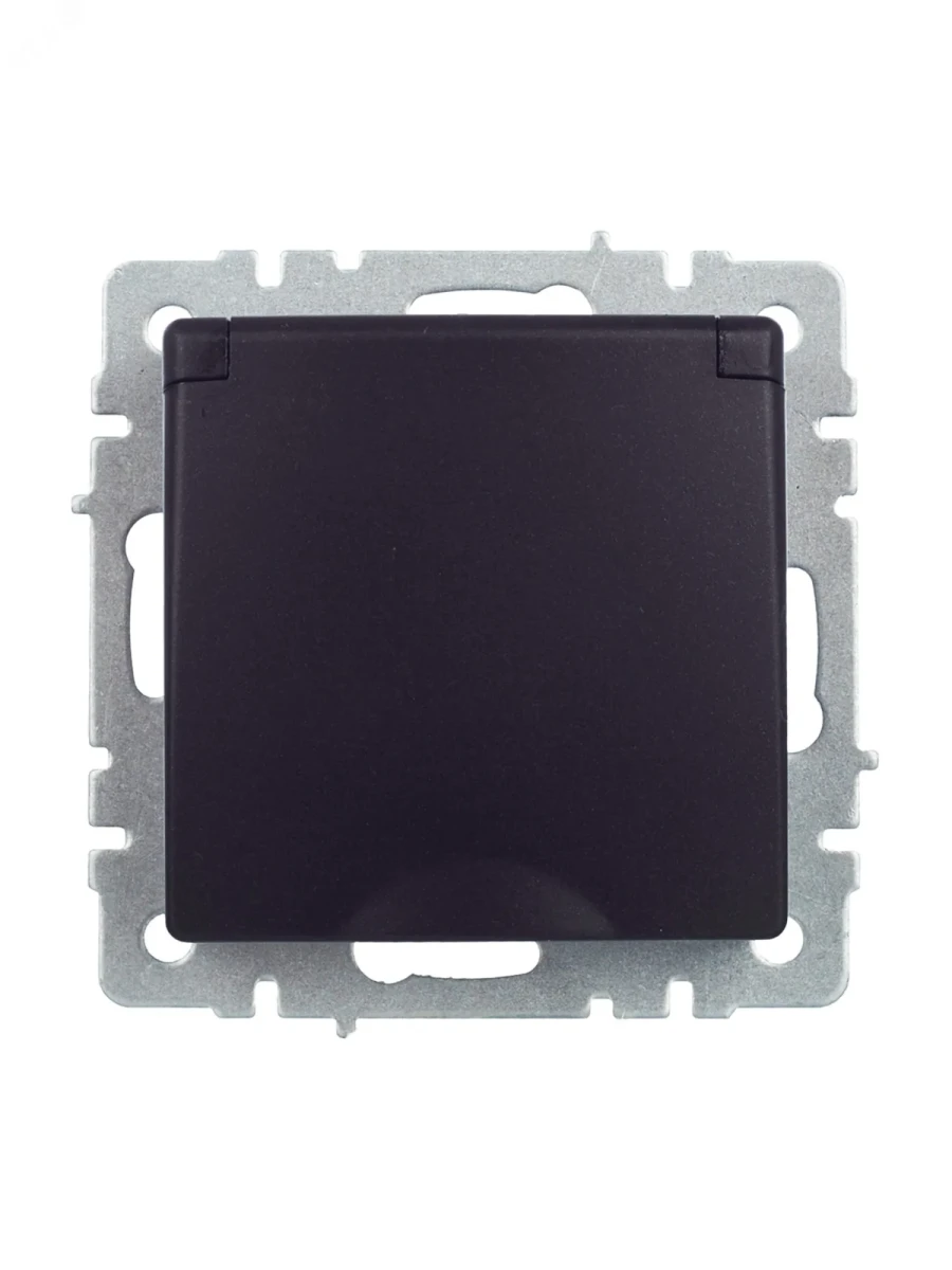 BRITE Розетка с заземлением с защитными шторками и крышкой 16А IP44 РСбш10-3-44-БрЧ черный BRITE Розетка с заземлением с защитными шторками и крышкой 16А IP44 РСбш10-3-44-БрЧ черный