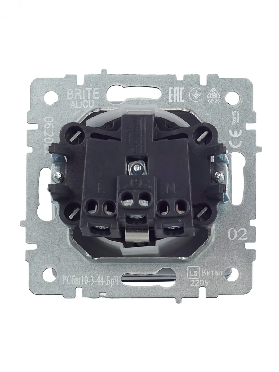 BRITE Розетка с заземлением с защитными шторками и крышкой 16А IP44 РСбш10-3-44-БрЧ черный BRITE Розетка с заземлением с защитными шторками и крышкой 16А IP44 РСбш10-3-44-БрЧ черный