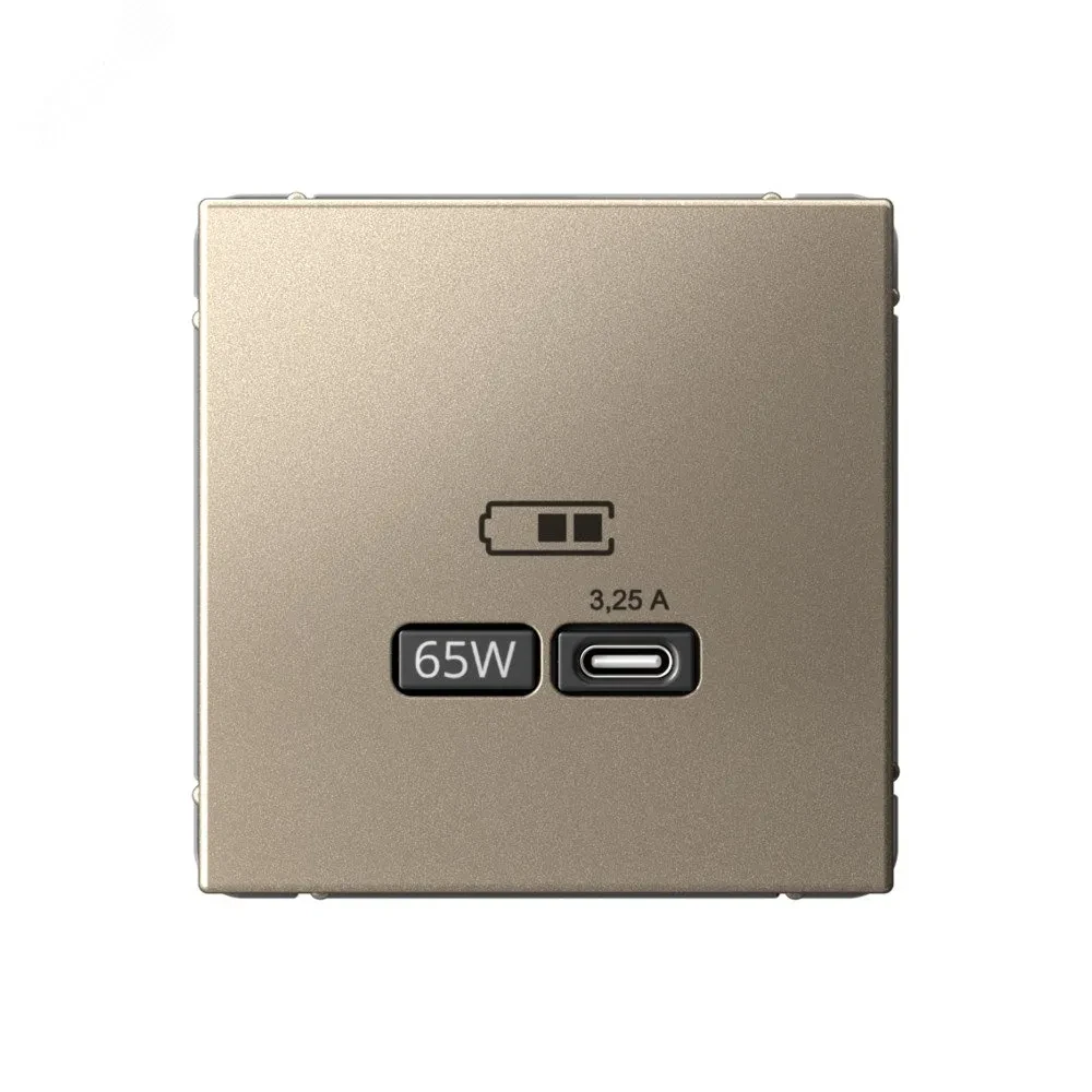 ARTGALLERY USB розетка тип-С 65Вт высокоскор.заряд. QC, PD, механизм, шампань ARTGALLERY USB розетка тип-С 65Вт высокоскор.заряд. QC, PD, механизм, шампань
