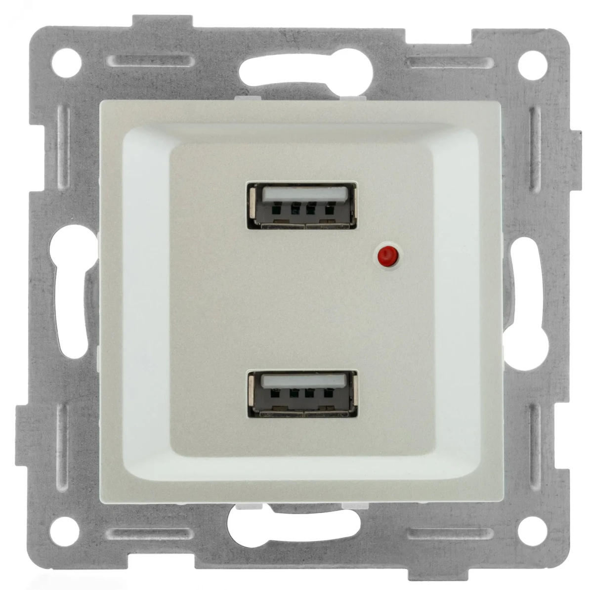 Ugra Розетка USB, двойная, скрытая установка. жемчуг Ugra Розетка USB, двойная, скрытая установка. жемчуг