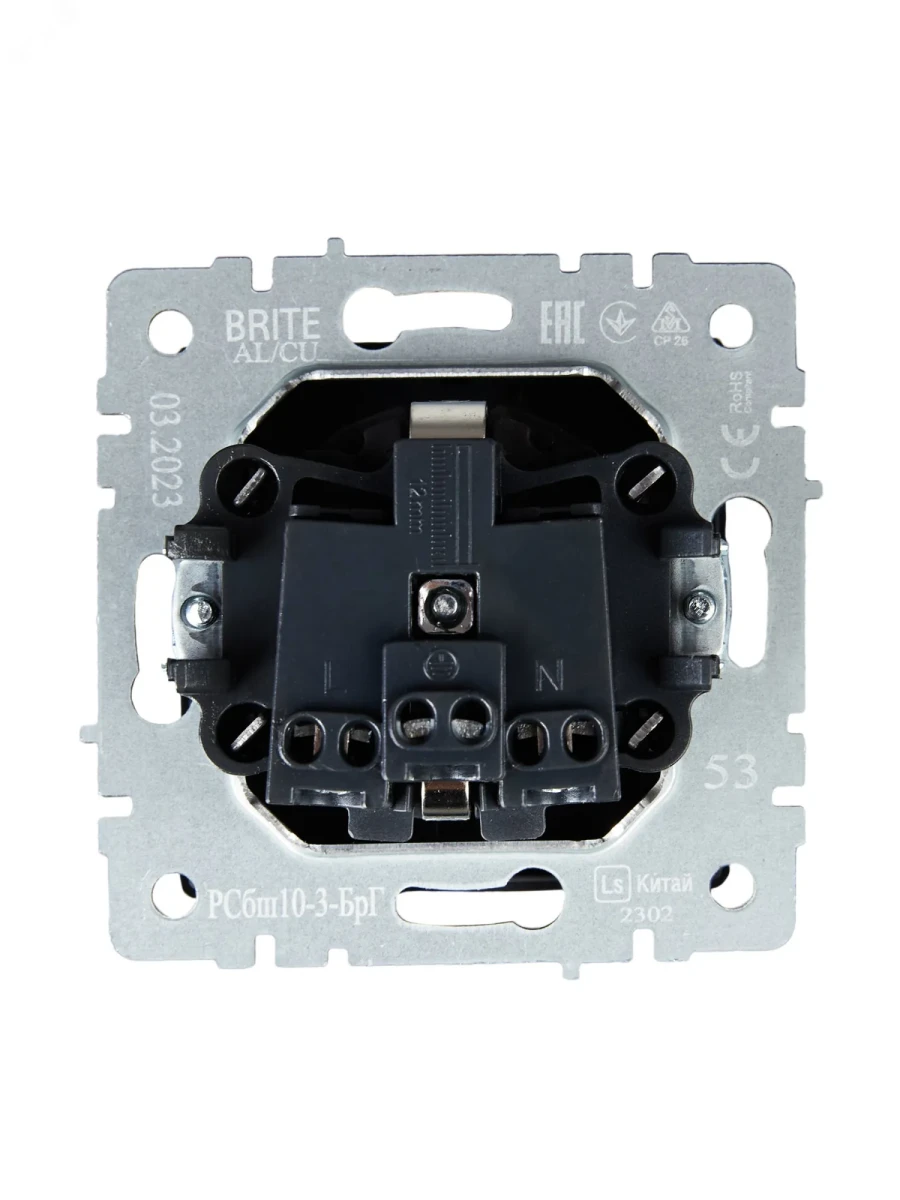BRITE Розетка с заземлением с защитными шторками и крышкой 16А IP20 РСбш10-3-БрГ графит BRITE Розетка с заземлением с защитными шторками и крышкой 16А IP20 РСбш10-3-БрГ графит