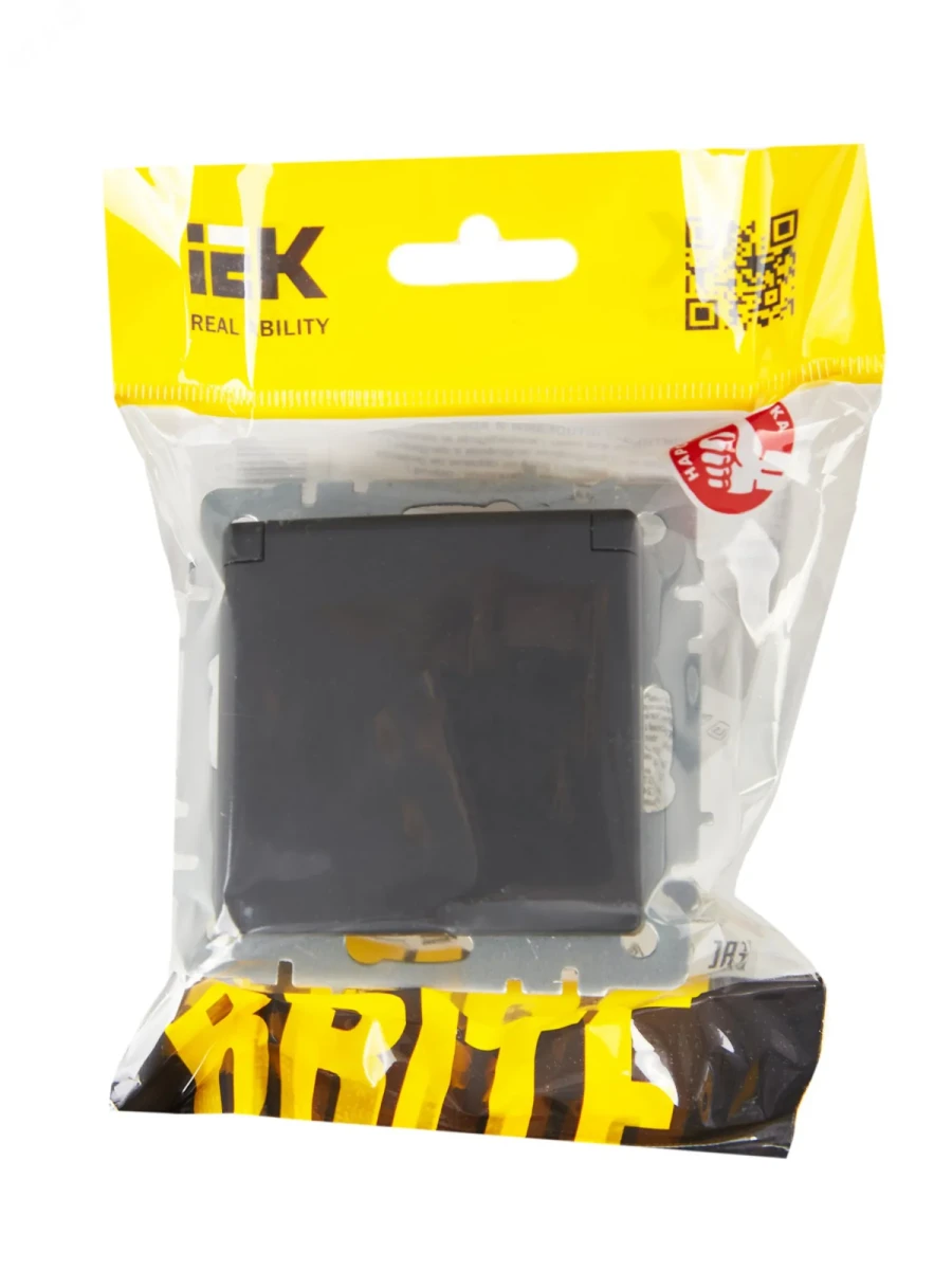 BRITE Розетка с заземлением с защитными шторками и крышкой 16А IP20 РСбш10-3-БрГ графит BRITE Розетка с заземлением с защитными шторками и крышкой 16А IP20 РСбш10-3-БрГ графит