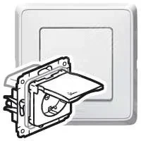 Розетка с заземлением Cariva IP44 белая Розетка с заземлением Cariva IP44 белая