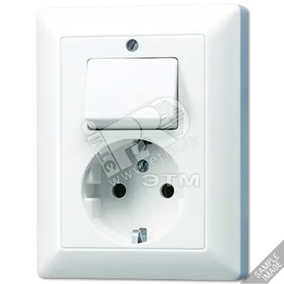 Розетка штепсельная SCHUKO 16A 250V с универсальным выключателем белая Розетка штепсельная SCHUKO 16A 250V с универсальным выключателем белая