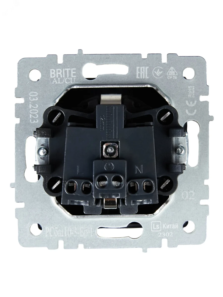 BRITE Розетка с заземлением с защитными шторками и крышкой 16А IP20 РСбш10-3-БрЧ черный BRITE Розетка с заземлением с защитными шторками и крышкой 16А IP20 РСбш10-3-БрЧ черный