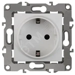 Розетка 2P+E Schuko, 16A-250В, Эра12, белый, 12-2101-01 Розетка 2P+E Schuko, 16A-250В, Эра12, белый, 12-2101-01
