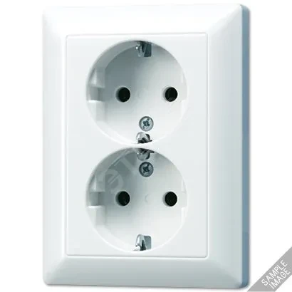 Штепсельная розетка двойная с шторками SCHUKO 16A 250В. Материал- термопласт. Цвет- слоновая кость Штепсельная розетка двойная с шторками SCHUKO 16A 250В. Материал- термопласт. Цвет- слоновая кость