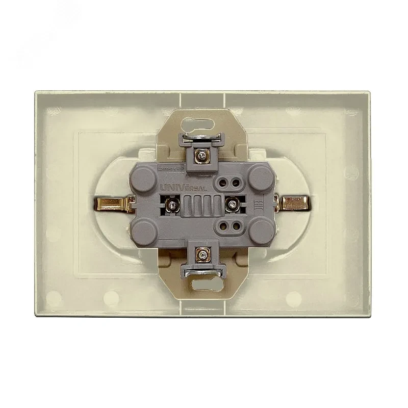 Розетка двухместная серия Афина с/з, с/у, з/ш 16А, 220В, слоновая кость (ivory) (еврослот) Розетка двухместная серия Афина с/з, с/у, з/ш 16А, 220В, слоновая кость (ivory) (еврослот)