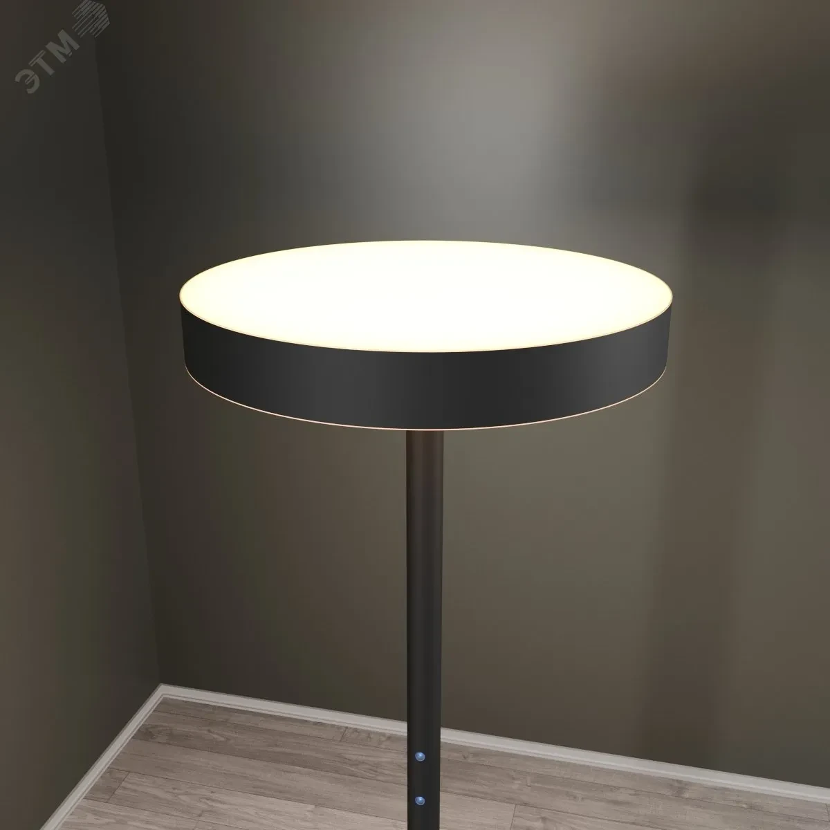 Светодиодный светильник RVE-LBX-CIELO-UPDOWN-2150х600-T (Торшер круг 600х600х80мм 84Вт напольный 4000K стойка 2060х400мм черный) Светодиодный светильник RVE-LBX-CIELO-UPDOWN-2150х600-T (Торшер круг 600х600х80мм 84Вт напольный 4000K стойка 2060х400мм черный)