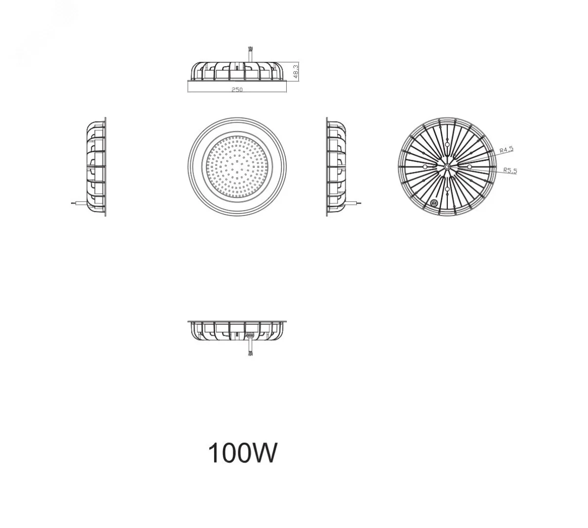 Cветильник cветодиодный подвесной SPP-402-0-50K-100 IP65 100Вт 10000Лм 5000К Кп Cветильник cветодиодный подвесной SPP-402-0-50K-100 IP65 100Вт 10000Лм 5000К Кп