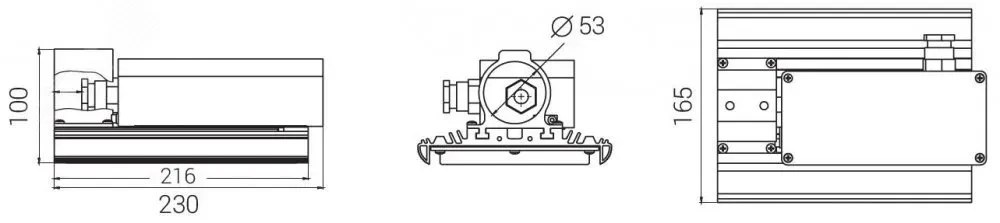 Светодиодный светильник Diora Unit Ex 55/6500 Д120 5K консоль Светодиодный светильник Diora Unit Ex 55/6500 Д120 5K консоль