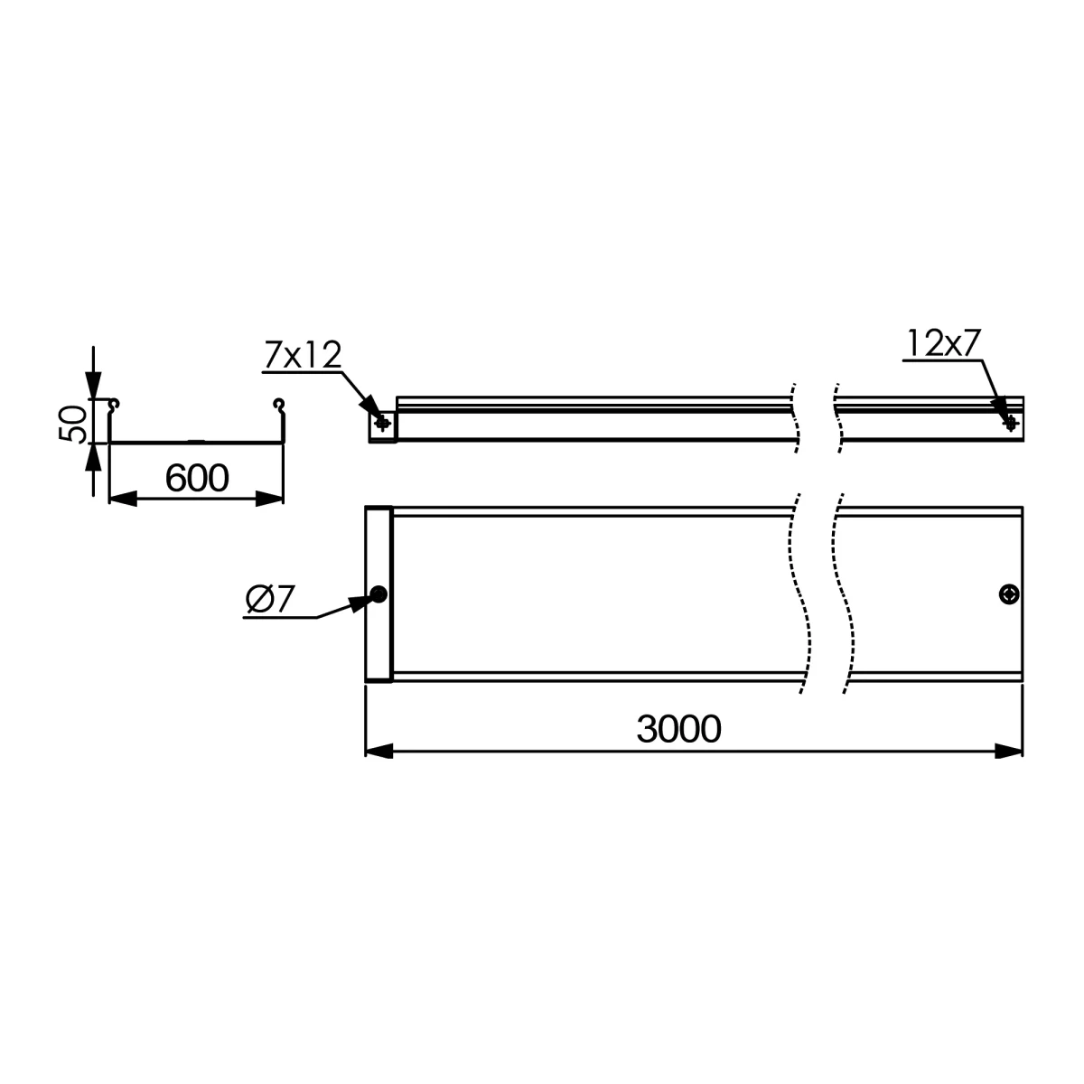 Лоток 50x600х3000, 2,0 мм Лоток 50x600х3000, 2,0 мм