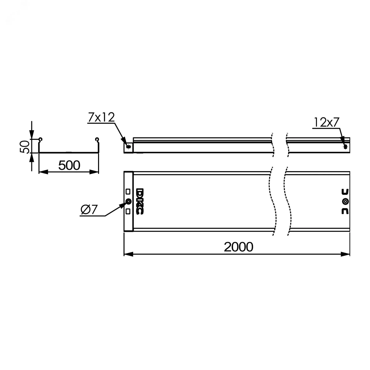 Лоток 500х50 L 2000 толщина 1,5 мм Лоток 500х50 L 2000 толщина 1,5 мм