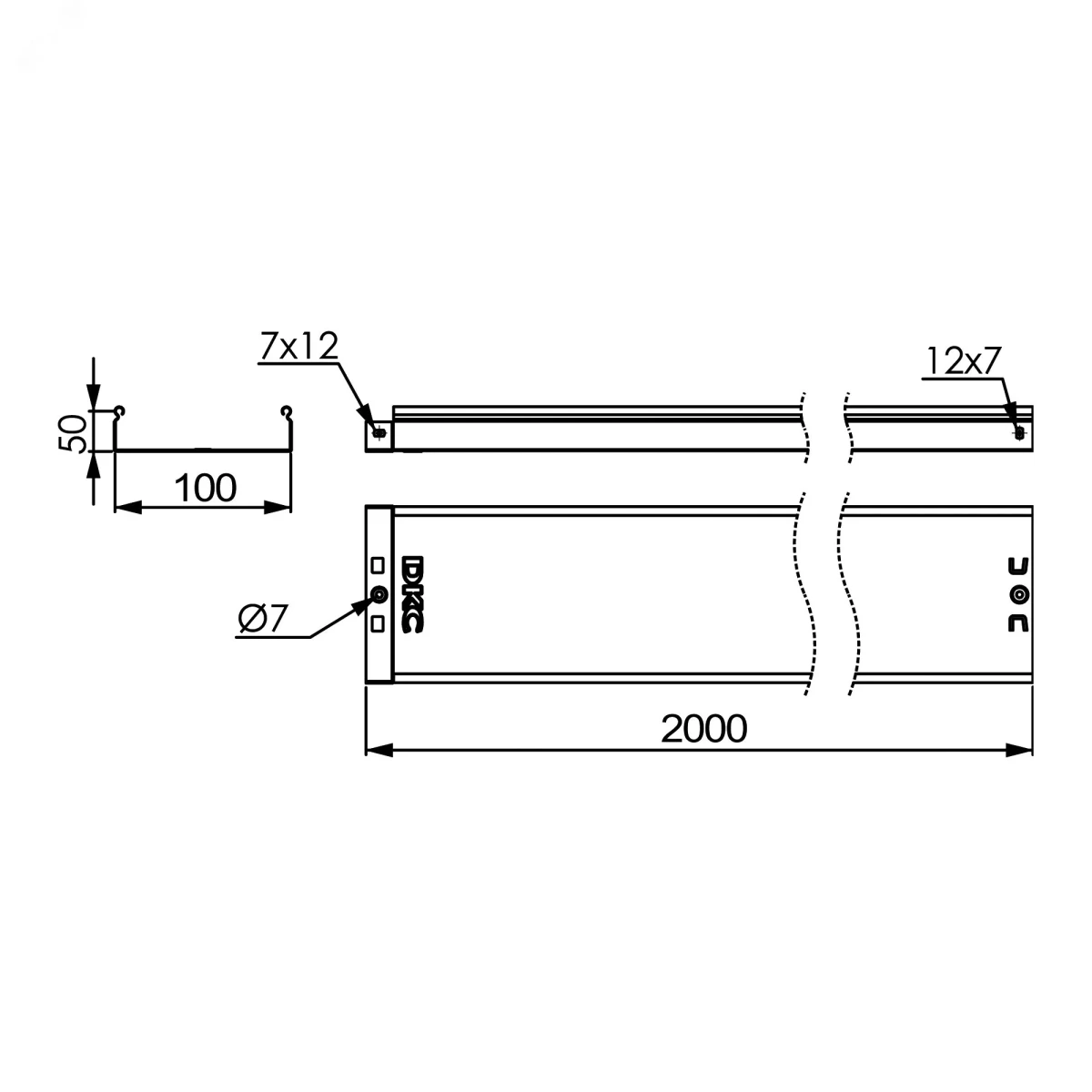 Лоток 100х50 L=2000мм толщина 1.0мм Лоток 100х50 L=2000мм толщина 1.0мм