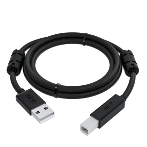 Кабель USB 2.0 AM на BM, 0.75 м., черный, ферритовые кольца Кабель USB 2.0 AM на BM, 0.75 м., черный, ферритовые кольца