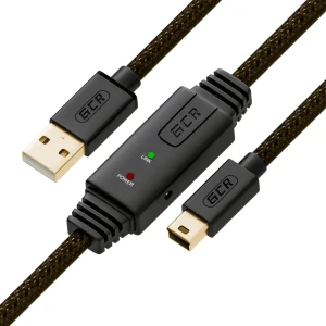 Кабель USB 2.0 AM на Mini USB B, 15 м., активный, с усилителем и разъемом для питания Кабель USB 2.0 AM на Mini USB B, 15 м., активный, с усилителем и разъемом для питания
