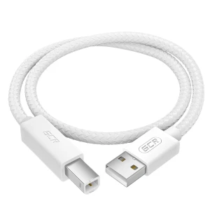 Кабель USB 2.0 AM на BM, 1.5 м., белый нейлон, морозостойкий