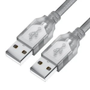 Кабель USB 2.0 AM на AM, 1.8 м., прозрачный, морозостойкий