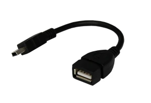 Кабель USB OTG mini USB на USB Кабель 0.15 м черный, 18-1181,