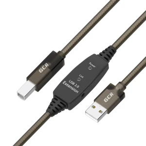 Кабель USB 2.0 AM на BM, 15 м., активный, с усилителем сигнала, кабель для доп.питания Кабель USB 2.0 AM на BM, 15 м., активный, с усилителем сигнала, кабель для доп.питания