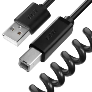 Кабель USB 2.0 AM на BM, 2 м., черный, витой, морозостойкий Кабель USB 2.0 AM на BM, 2 м., черный, витой, морозостойкий