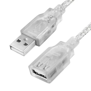 Удлинитель USB 2.0 AM на AF, 3 м., прозрачный, ферритовые кольца Удлинитель USB 2.0 AM на AF, 3 м., прозрачный, ферритовые кольца