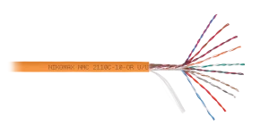 Кабель U/UTP 10 пар, Кат.5 (Класс D), 100МГц, одножильный, BC (чистая медь), 24AWG (0,50мм), полимерный материал нг(А)-HF, внутренний , оранжевый, 305м Кабель U/UTP 10 пар, Кат.5 (Класс D), 100МГц, одножильный, BC (чистая медь), 24AWG (0,50мм), полимерный материал нг(А)-HF, внутренний , оранжевый, 305м