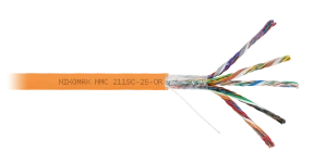 Кабель U/UTP 25 пар, Кат.5 (Класс D), 100МГц, одножильный, BC (чистая медь), 24AWG (0,50мм), полимерный материал нг(А)-HF, внутренний, оранжевый 500м Кабель U/UTP 25 пар, Кат.5 (Класс D), 100МГц, одножильный, BC (чистая медь), 24AWG (0,50мм), полимерный материал нг(А)-HF, внутренний, оранжевый 500м