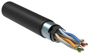 Витая пара F/UTP кат.6 4x2х23AWG solid LSZH 305м черный
