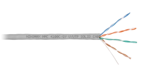 Кабель U/UTP 4 пары, Кат.5e (Класс D), тест по ISO/IEC, 100МГц, одножильный, BC (чистая медь), 24AWG (0,51мм), полимерный материал нг(А)-HF, внутренний, серый, 305м Кабель U/UTP 4 пары, Кат.5e (Класс D), тест по ISO/IEC, 100МГц, одножильный, BC (чистая медь), 24AWG (0,51мм), полимерный материал нг(А)-HF, внутренний, серый, 305м