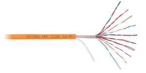 Кабель U/UTP 10 пар, Кат.3 (Класс C), 16МГц, одножильный, BC (чистая медь), 26AWG (0,405мм), полимерный материал нг(А)-HF, внутренний, оранжевый, 305м Кабель U/UTP 10 пар, Кат.3 (Класс C), 16МГц, одножильный, BC (чистая медь), 26AWG (0,405мм), полимерный материал нг(А)-HF, внутренний, оранжевый, 305м