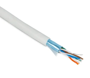 Витая пара. экранированный F/UTP. общий экран фольга. категория 5e. 4 пары 26 AWG. 4х2х0.48 мм многопроволочные жилы. PVC. нг(А)-LS. внутренний (100м) -20град. Цельсия +75град. Цельсия. серый Витая пара. экранированный F/UTP. общий экран фольга. категория 5e. 4 пары 26 AWG. 4х2х0.48 мм многопроволочные жилы. PVC. нг(А)-LS. внутренний (100м) -20град. Цельсия +75град. Цельсия. серый