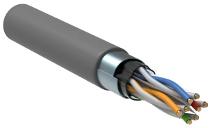 Витая пара F/UTP кат.6 4 пары 23 AWG solid 305м PVC серый
