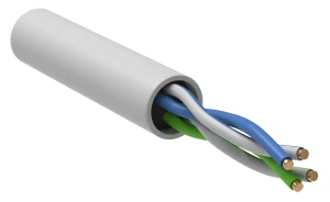 Витая пара U/UTP кат.5E 2х2х24AWG solid PVCLS нг(А)-LSLTx белый (500м)