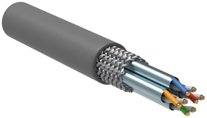 Витая пара S/FTP кат.6а 4 пары 23 AWG PVC серый 305м